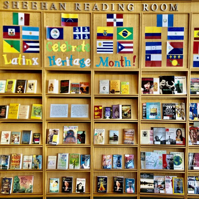 Putnam Library display for Latinx/Hispanic Heritage Month